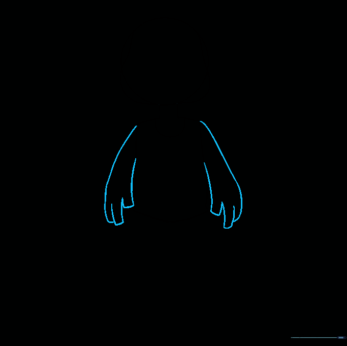 Adding arms and simple hand shapes to the zombie's body.