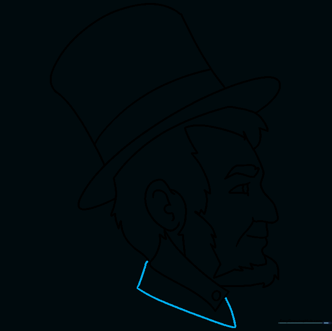 Finalizing the collar outline with clean, defined lines.