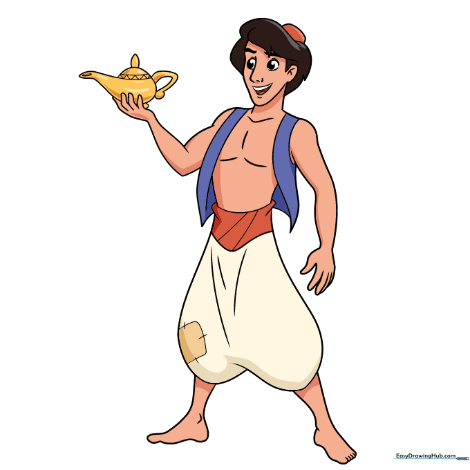 Fully colored Aladdin character drawing.