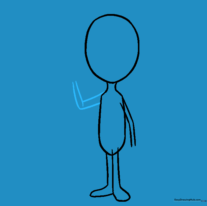 Sketching the second arm in a different position to show movement.