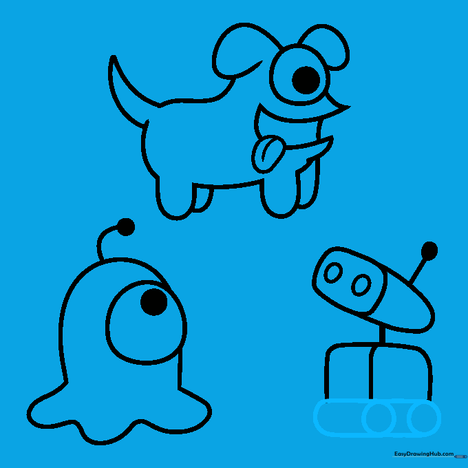 Completing the Ro-Bot pet with tank-like treads and wheel details.