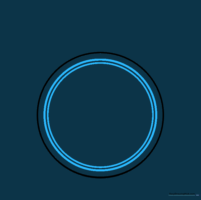 Two concentric circles drawn inside the main clock face to define the rim.