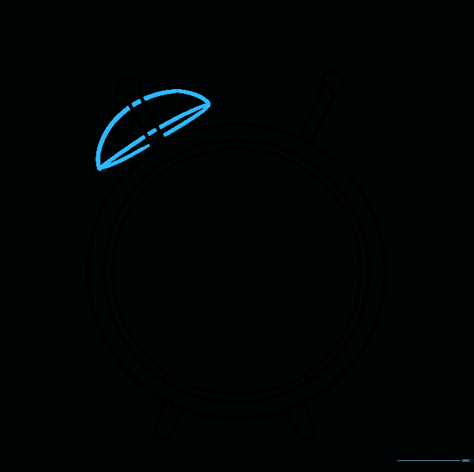 A curved bell shape added to the left side of the clock top.