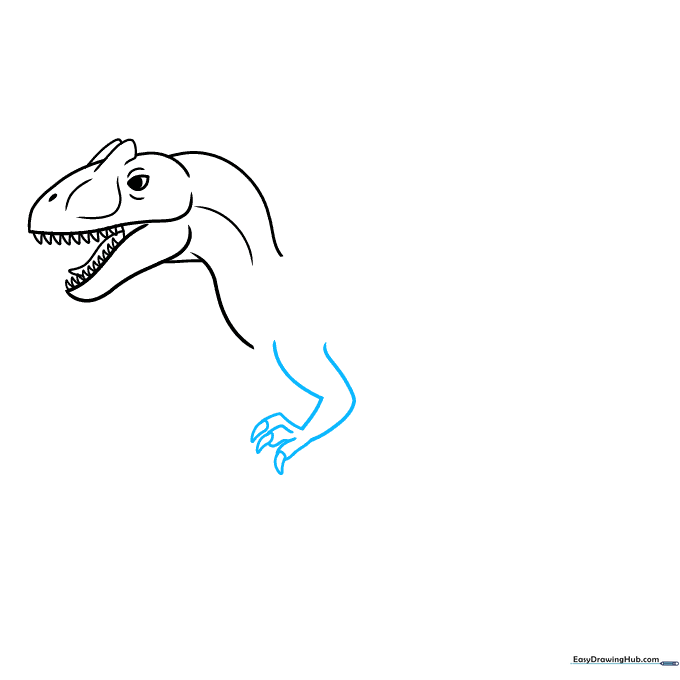 Adding the small, clawed forelimb to the dinosaur body.