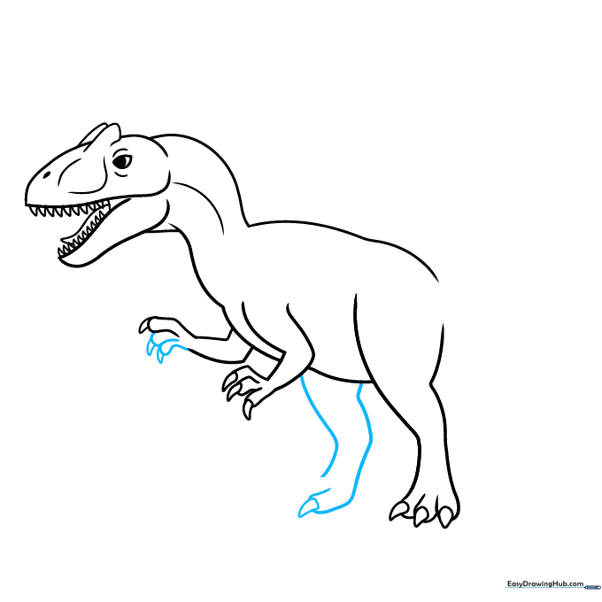 Refining the second rear leg and forepaw details.