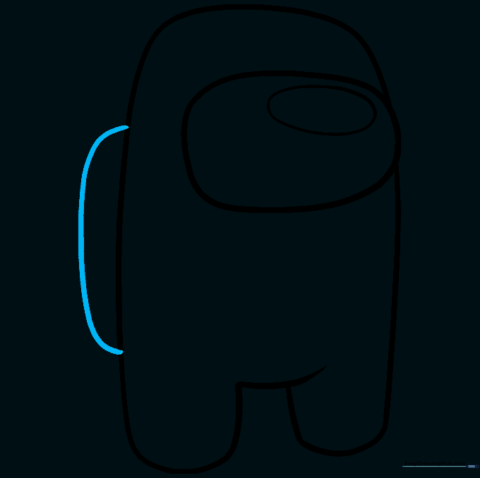 The character's backpack being added as a rounded rectangle on the back.