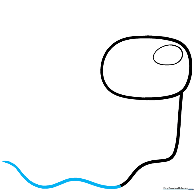 The completed wavy bottom edge of the ghost's trailing body.
