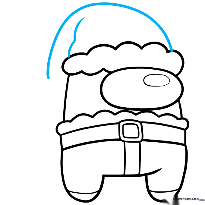 Sketching the large gift sack trailing behind the character.
