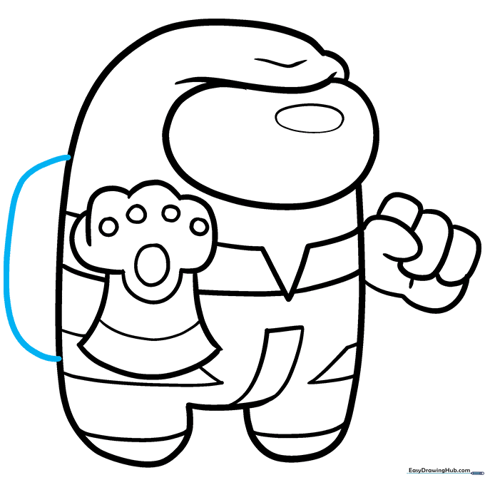Adding final armor accents to the side of the character.