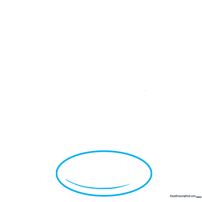 Drawing a 3D oval base for an anemometer on white paper