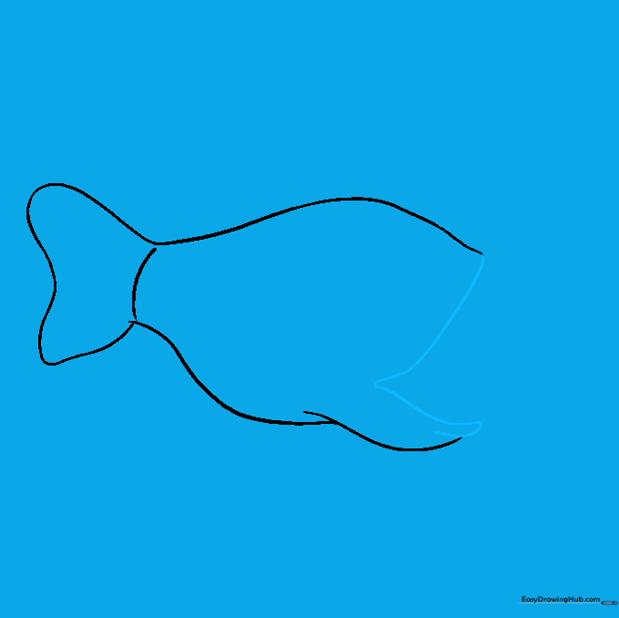 The angler fish outline now featuring a large, open mouth structure.