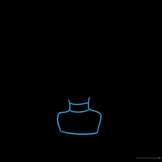 Drawing the neck and a choker necklace to complete the character's upper torso.