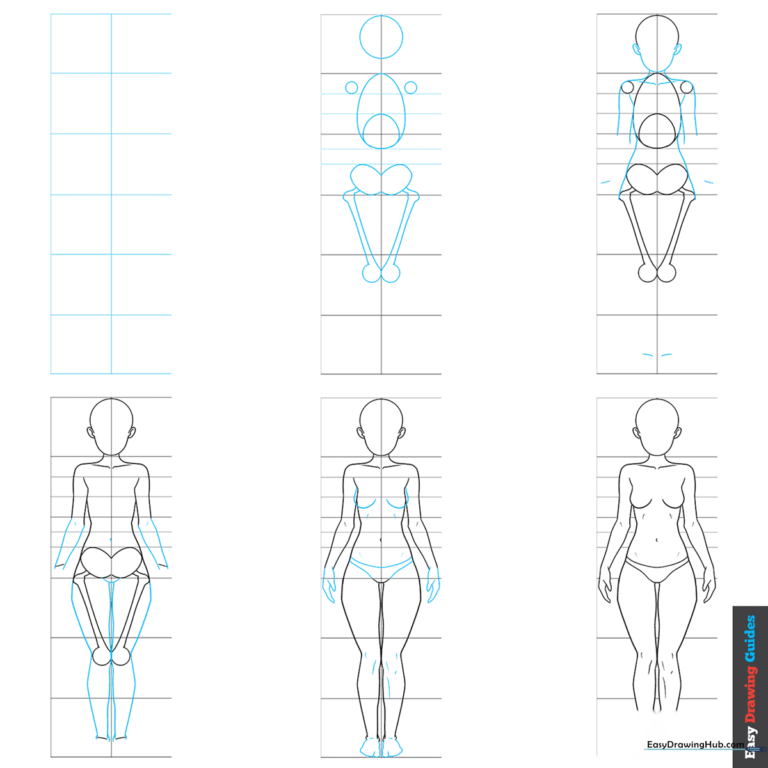 A finished, high-quality line art drawing of an anime girl, showcasing correct proportions and clean anatomy.