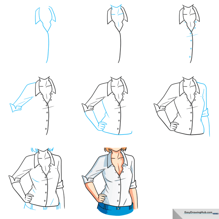 A finished, colored anime shirt drawing, showcasing clean lines and professional character design.