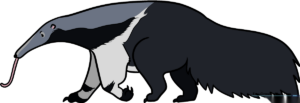 A colorful, friendly cartoon anteater illustration for kids.