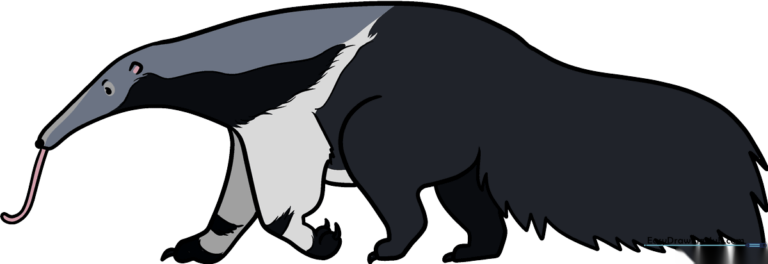 A colorful, friendly cartoon anteater illustration for kids.