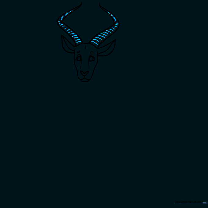 Adding small ridges to the antelope's horns for texture.