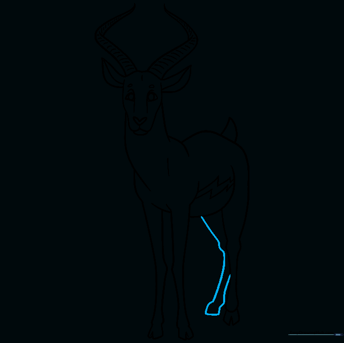 Finalizing the outline by adding the last rear leg.