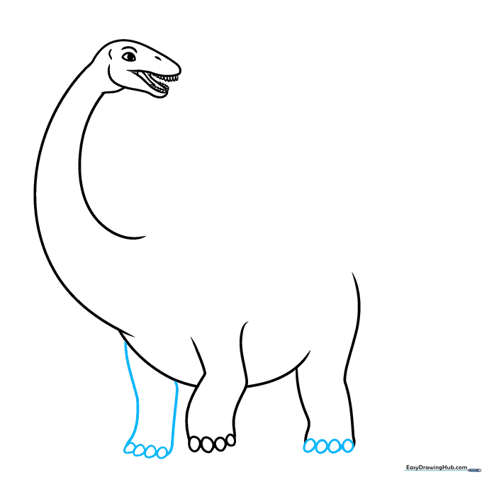 Adding the second front leg to the Apatosaurus sketch.