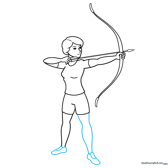Adding shoes and finishing the lower body of the archer.