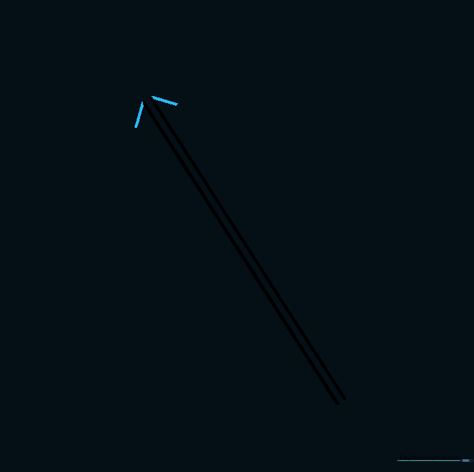 Two short diagonal lines extending from the top of the shaft to begin the arrowhead shape.