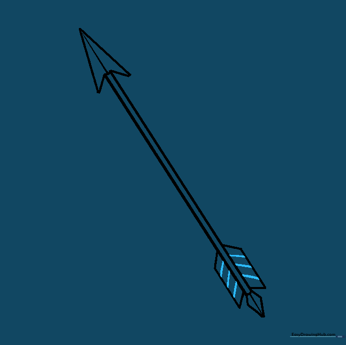 Adding fine, parallel lines to the fletching to create a feather texture.