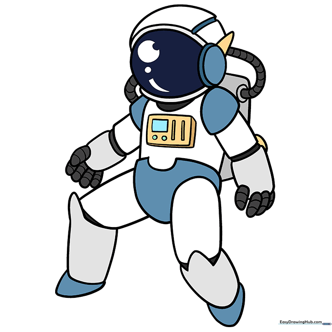 Final colored version of the astronaut drawing.