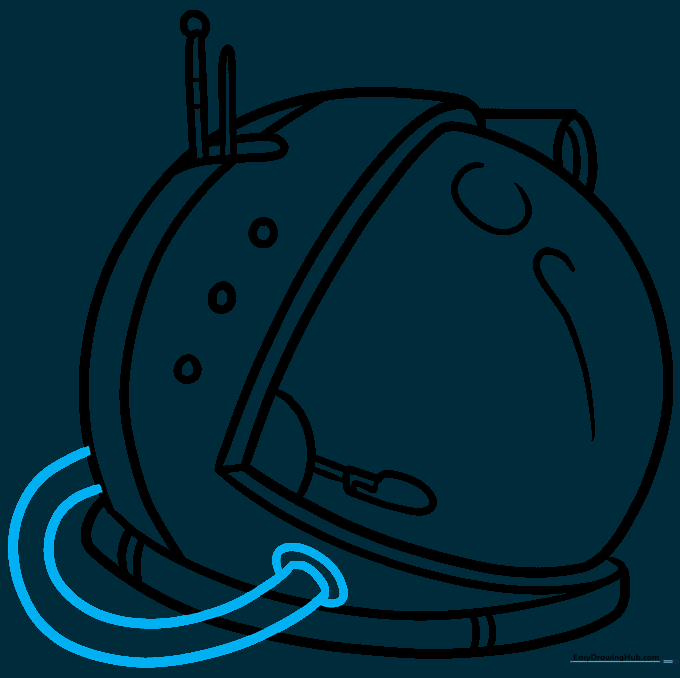 Drawing showing the addition of an air hose extending from the helmet.