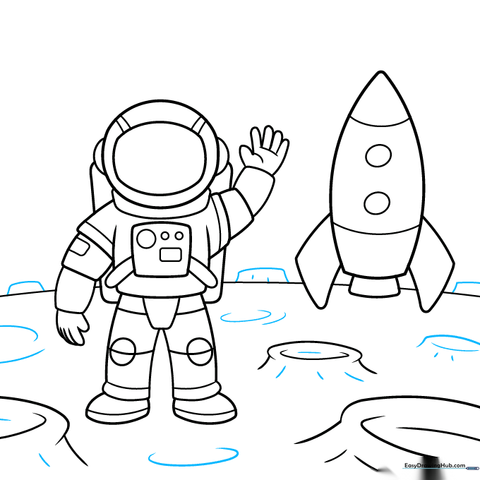 Adding final texture lines to the moon surface and distant space objects.