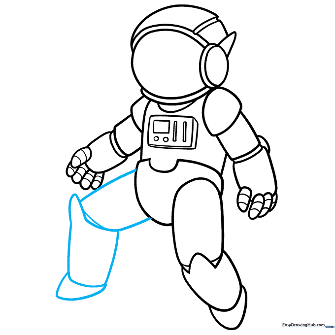 Sketch of the second leg and boot to complete the lower body.