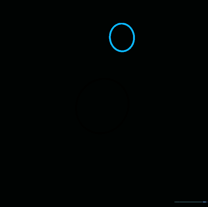 A small electron circle positioned away from the central nucleus.