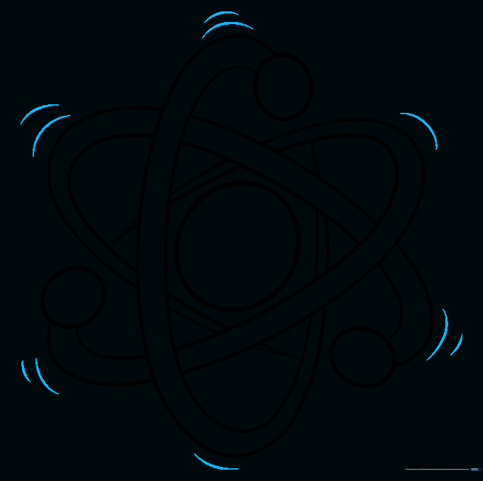 Motion lines added around the electrons to indicate movement.
