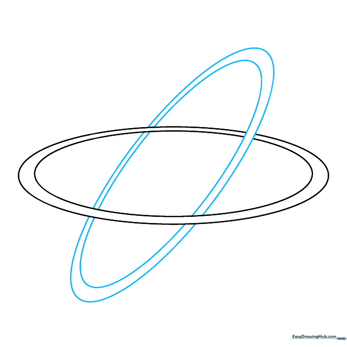 A second set of overlapping ovals added to the diagram to show multiple electron orbits.