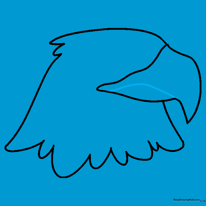 Adding a horizontal curved line to define the separation between the top and bottom of the eagle's beak.