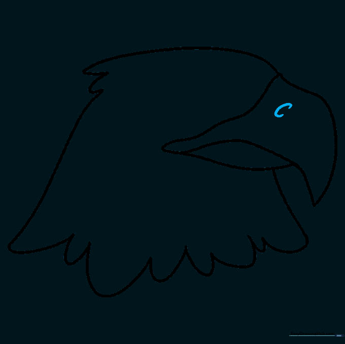 Detailing the eagle's beak by adding a small nostril mark.