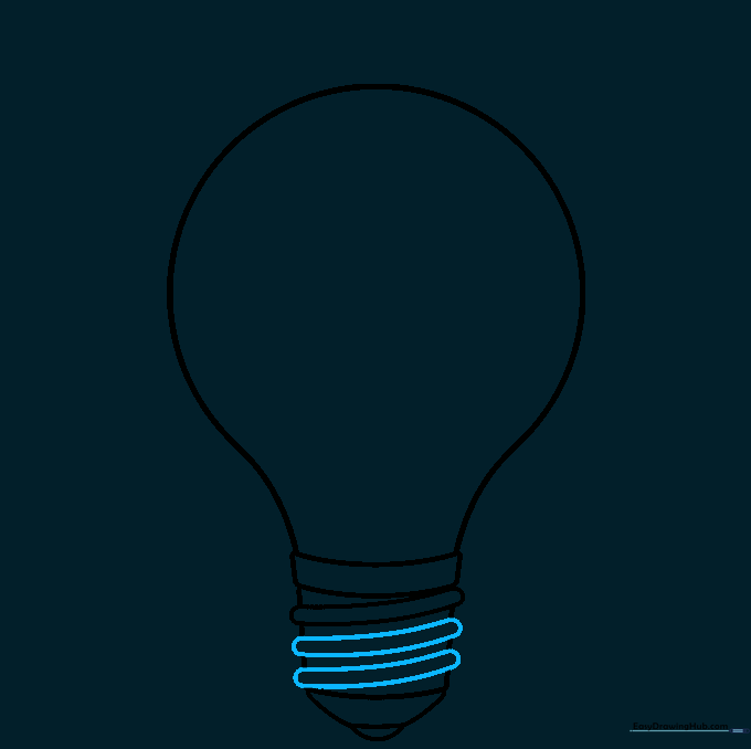 Adding horizontal lines to the lightbulb base to show texture.