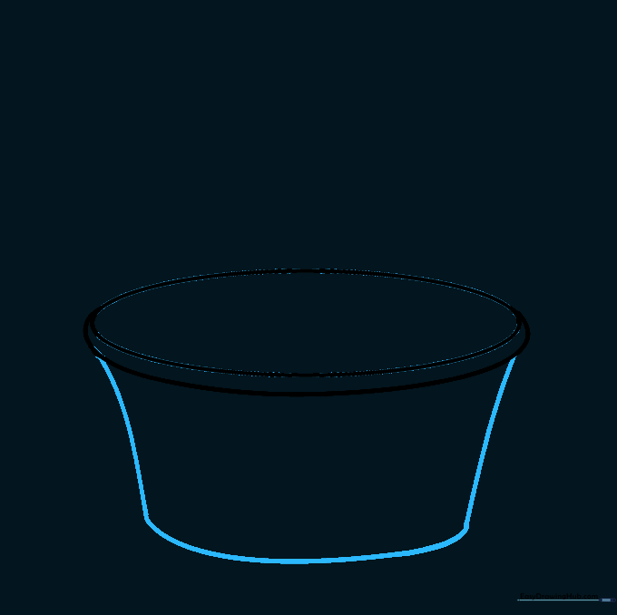 Drawing the curved sides and bottom base of the Easter basket.