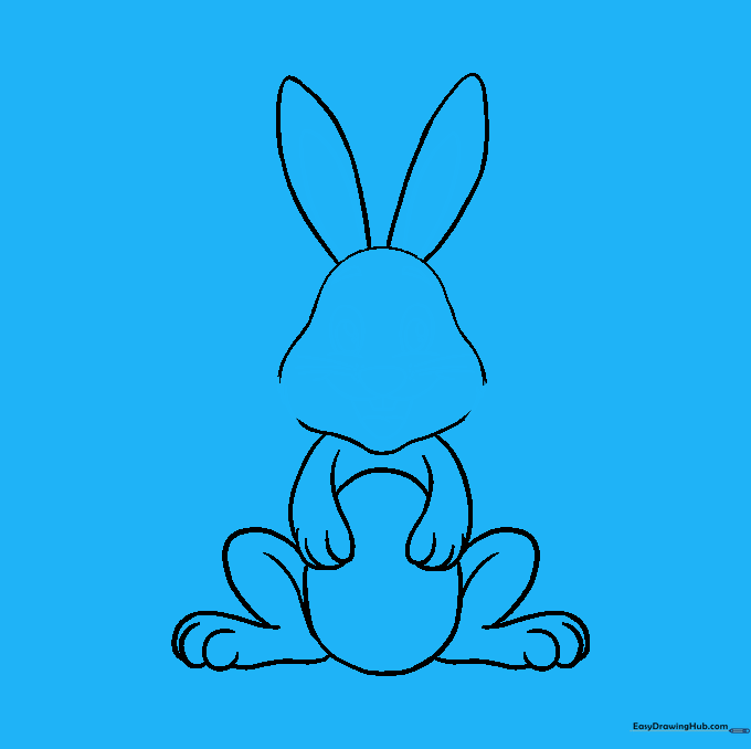 Detailed bunny face with eyes, nose, whiskers, and mouth added.
