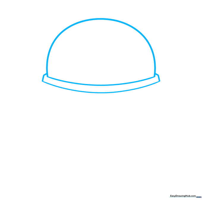 Drawing a rounded dome shape for the top of the alien spaceship cockpit.