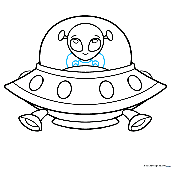 Drawing the pilot's chair and sleeves for the alien character.