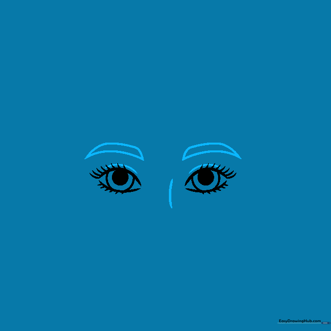 Adding eyebrows, eyelid creases, and the bridge of the nose to the facial structure.