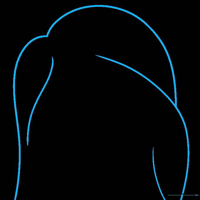 Expanding the hair volume with long, flowing lines around the face.