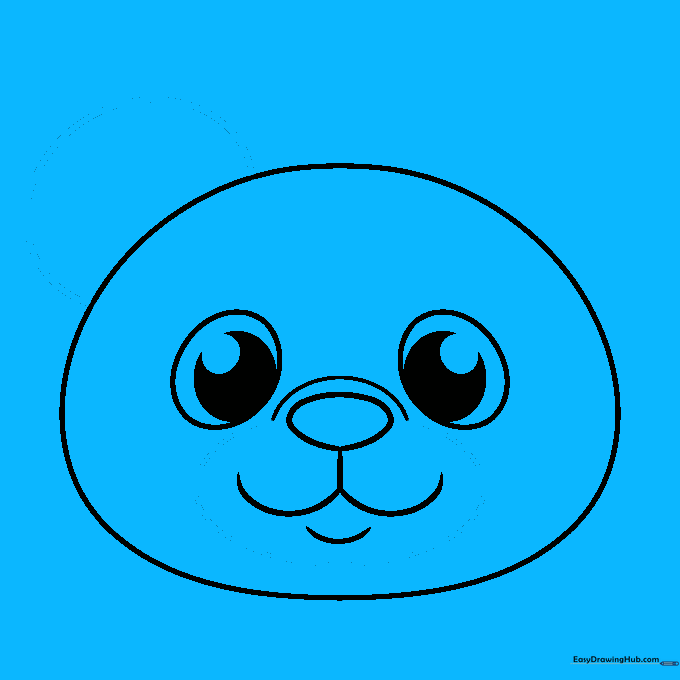 One ear and a muzzle outline added to the bear's face.