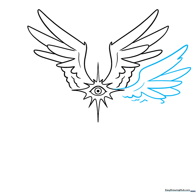 Adding a third wing layer beneath the first to create visual depth.