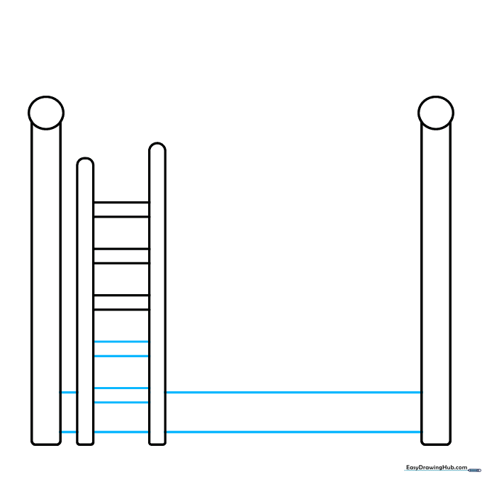 Adding additional ladder rungs and the base frame for the bottom bunk.