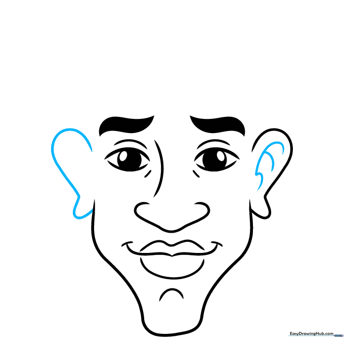 Adding the second ear and detailing the inner ear structure.