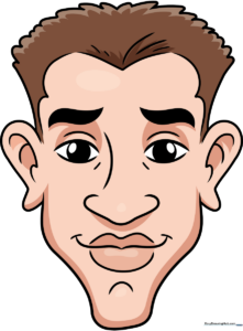 A colorful, friendly caricature portrait designed for beginner artists.