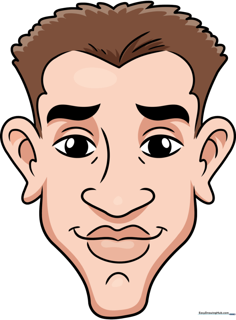 A colorful, friendly caricature portrait designed for beginner artists.