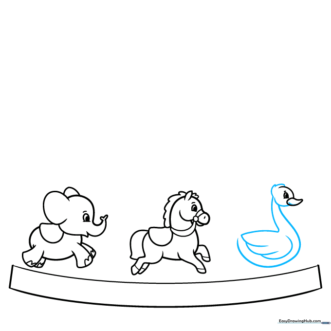 Adding body and feather details to the goose figure.