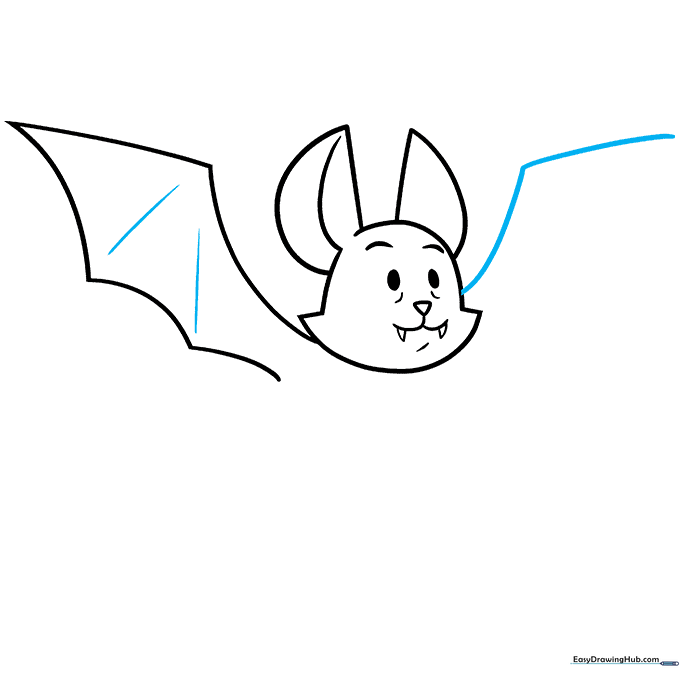 Adding structural lines to the wing and beginning the outline of the second wing.
